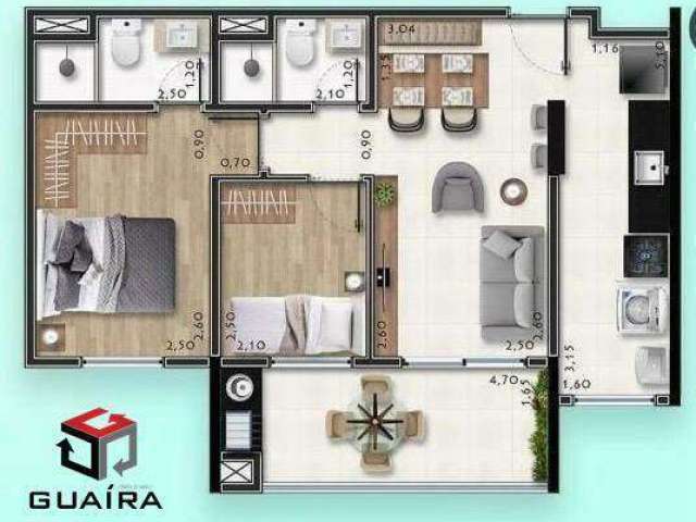 Apartamento à venda 2 quartos 1 suíte 1 vaga Bocaina - Mauá - SP