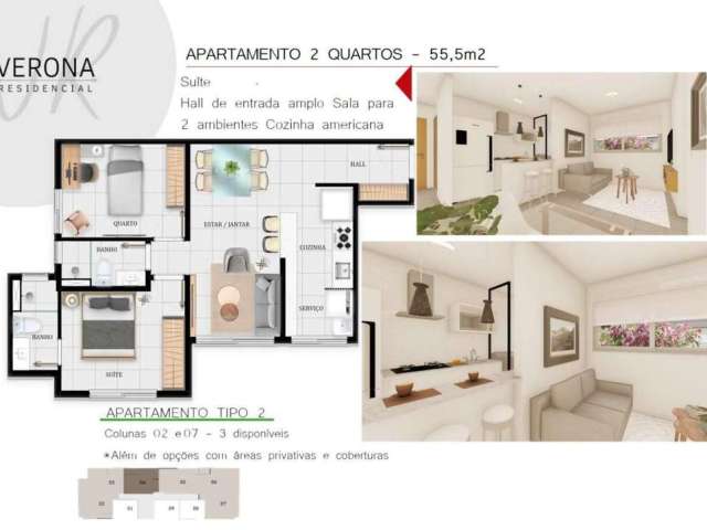 Apartamento com 2 Quartos à Venda, Santa Amélia