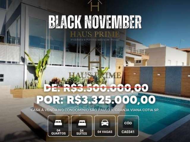 Venda | Casa com 370 m², 4 suítes, 4 vaga. São Paulo II, Cotia SP