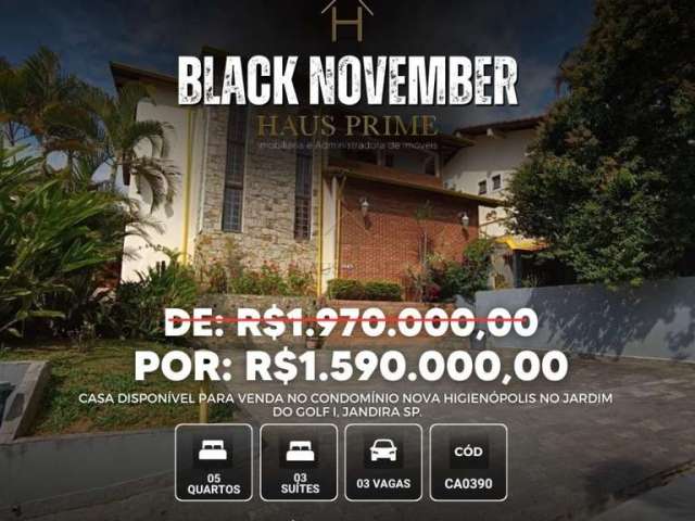 Venda e locação | Casa com 560 m², 5 dormitórios, 3 vagas. Condomínio Nova Higienopólis, Jandira SP