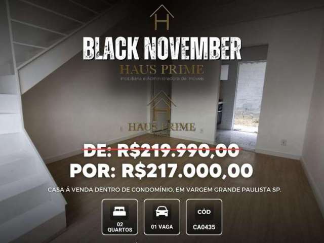 Venda | Casa com 50 m², 2 dormitórios, 1 vaga.  Vargem Grande Paulista SP