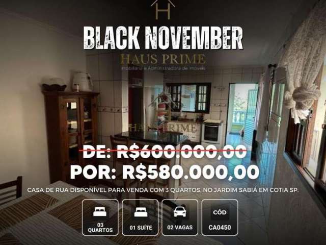 Venda | Casa com 177,38 m², 3 dormitórios, 2 vagas. Jardim Sabiá, Cotia SP