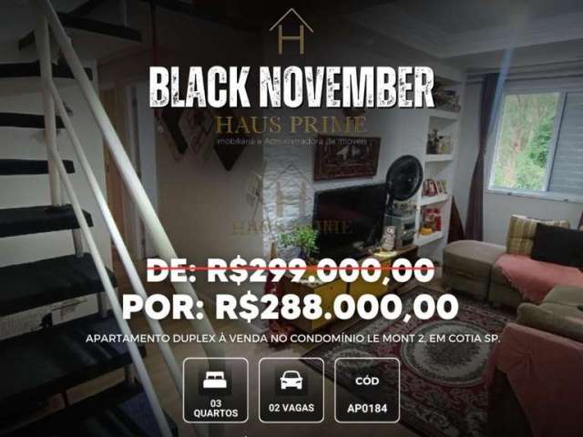 Venda | Apartamento duplex com 100 m², 3 quartos, 2 vagas de garagem, em Cotia SP