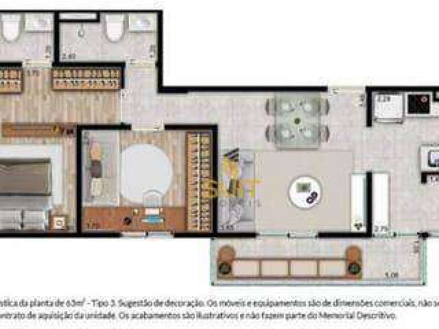 Fiori  - Apartamento com 63m², 2 Dorm (1 Suíte), 2 Vagas e Excelente Localização em Barueri/SP! Contato: Suit (11) 94584-8250