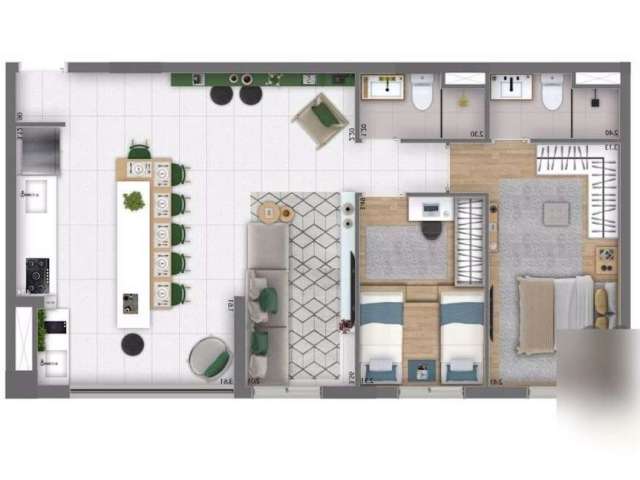 Apartamento com 2 dormitórios à venda, 69 m² por R$ 845.000 - Alphaville Empresarial - Barueri/SP! Contato: Suit (11) 94584-8250