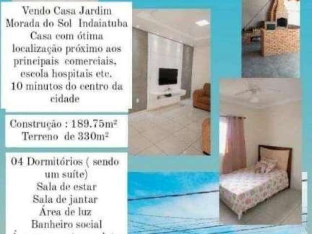 Imob02 - Casa 189 m² - venda - 4 dormitórios - 1 suíte - Jardim Morada do Sol - Indaiatuba/SP