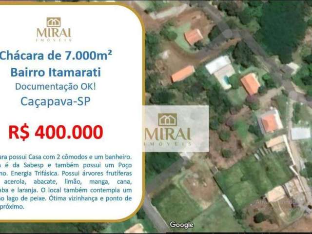 Chácara à venda, 7000 m² por R$ 400.000,00 - Chácara Itamarati - Caçapava/SP