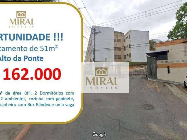 Apartamento com 2 dormitórios à venda, 51 m² por R$ 162.000,00 - Alto da Ponte - São José dos Campos/SP