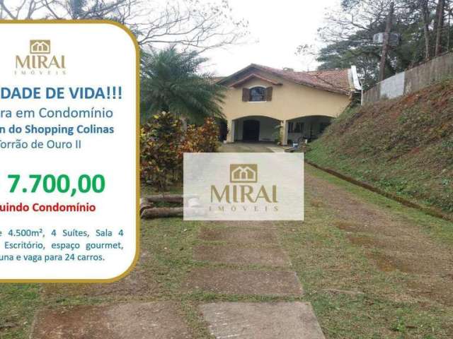 Chácara com 4 dormitórios para alugar, 4500 m² por R$ 7.700,02/mês - Jardim Torrão de Ouro - São José dos Campos/SP