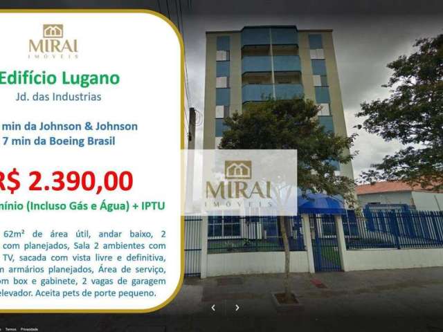 Apartamento com 2 dormitórios para alugar, 62 m² por R$ 3.080,00/mês - Jardim das Indústrias - São José dos Campos/SP