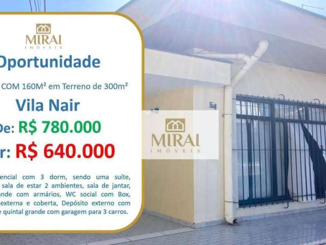 Casa com 3 dormitórios à venda, 160 m² por R$ 640.000,00 - Vila Nair - São José dos Campos/SP