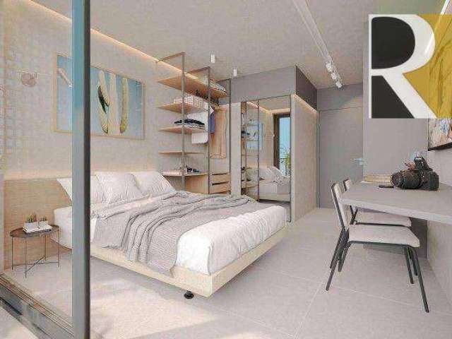 Flat mobiliado com 1 dormitório à venda, 22 m² a partir de R$ 360.000 - Cabo Branco - João Pessoa/PB