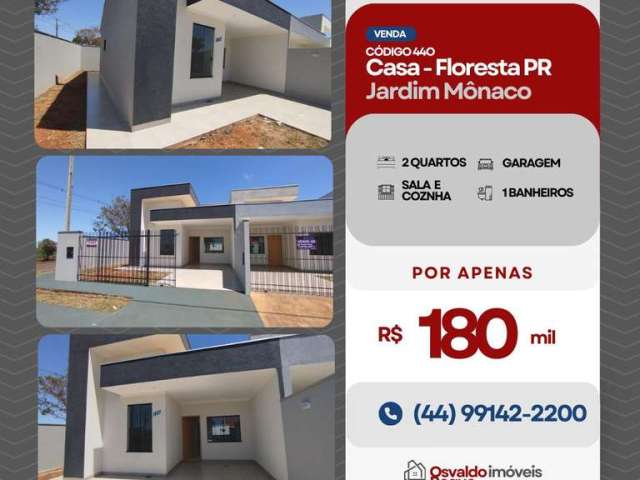 Casa 2 dormitórios para Venda em Floresta, JARDIM MÔNACO, 2 dormitórios, 1 banheiro, 1 vaga