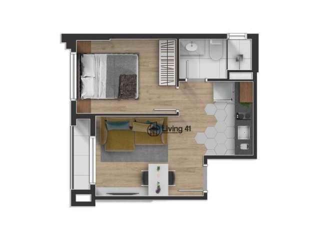 Apartamento com 1 dormitório à venda, 27 m² por R$ 291.000,00 - Centro - Curitiba/PR