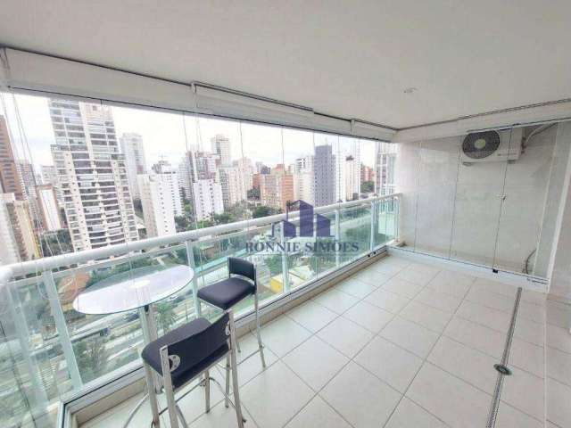 Apartamento mobiliado para alugar e vender, com varanda, 50 m², campo belo, edifício, sky campo belo, 1 dormitório, 1 suíte, 1 banheiro, 1 vaga