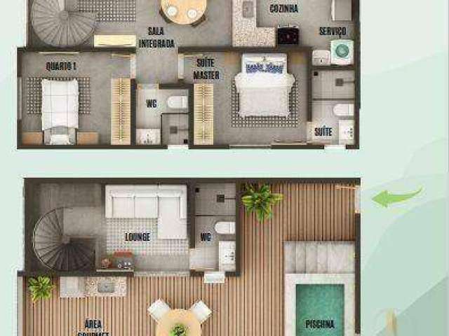 Cobertura com 2 dormitórios à venda, 63 m² por R$ 463.590,00 - Bessa - João Pessoa/PB
