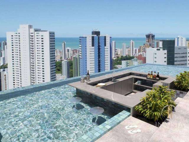 Flat com 1 dormitório à venda, 42 m² por R$ 342.037,52 - Miramar - João Pessoa/PB