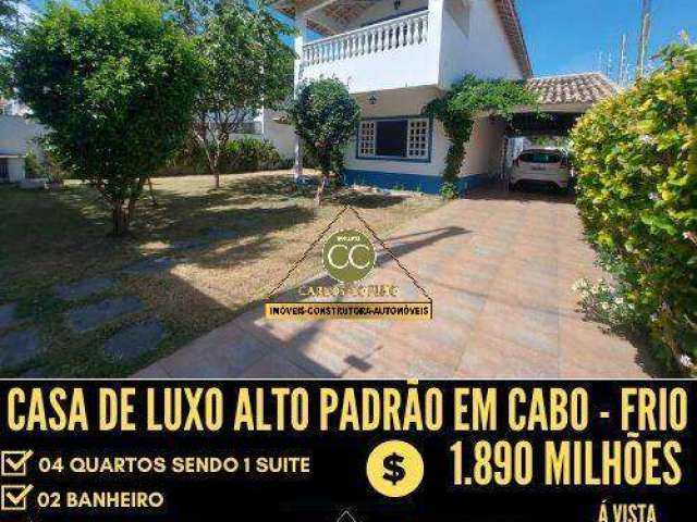 Casa de luxo alto padrão, em bairro nobre de Cabo Frio !!!