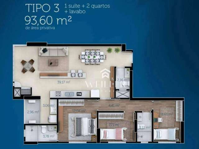 Apartamento com 3 dormitórios à venda, 93 m² por R$ 1.290.000 - Fazenda - Itajaí/SC