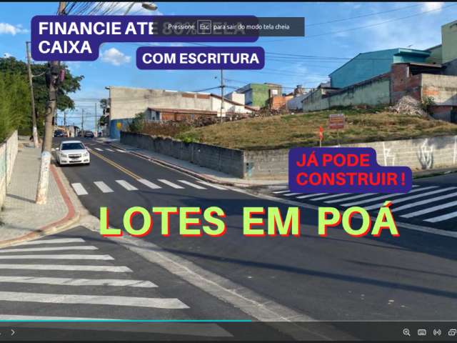 Vende Terrenos no Jardim Beatriz em Poá, a partir de 141 Mil, Aceita financiamento bancário. Lotes com Escritura e desdobrados.