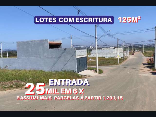 VENDE Terrenos 125m2 /ENTRADA 25mil  + Parcelas, Loteamento Planejado  Novo  Badra - Suzano - SP