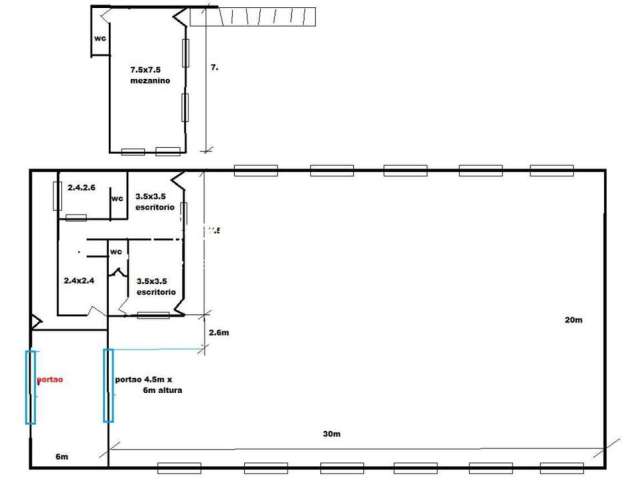 GALPÃO PARA LOCAÇÃO 650m².