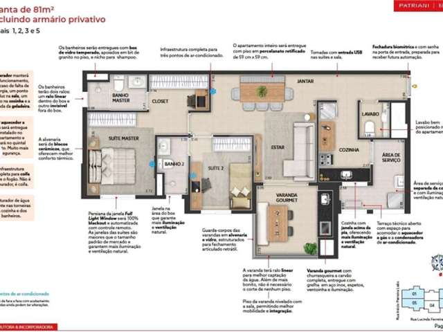 Apartamento com 2 quartos à venda na Rua Lucinda Ferreira, 173, Vila Firmiano Pinto, São Paulo, 80 m2 por R$ 820.000