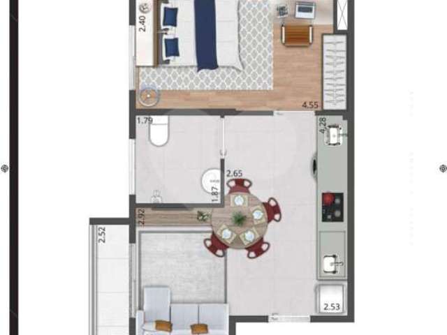 Apartamento com 2 quartos à venda na Avenida dos Carinás, 64, Indianópolis, São Paulo, 38 m2 por R$ 501.393