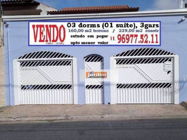 Sobrado com 3 dormitórios à venda, 229 m² por R$ 780.000,00 - Chácara Sergipe - São Bernardo do Campo/SP