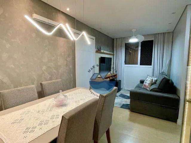 Apartamento com 2 dormitórios à venda, 46 m² por R$ 308.000,00 - Areia Branca - Santos/SP