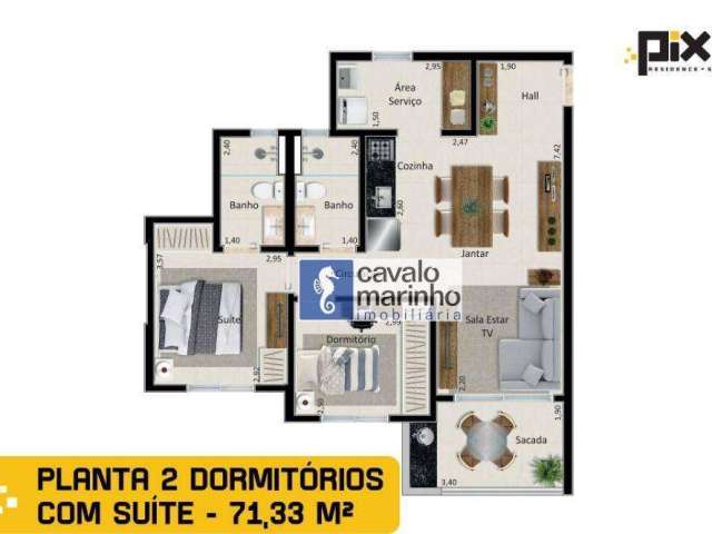 Apartamento com 2 dormitórios à venda, 71 m² por R$ 489.000,00 - Vila Monte Alegre - Ribeirão Preto/SP