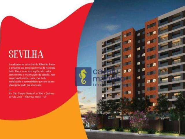 Apartamento com 2 dormitórios à venda, 59 m² por R$ 469.000,00 - Bonfim Paulista - Quintas de São José - Ribeirão Preto/SP