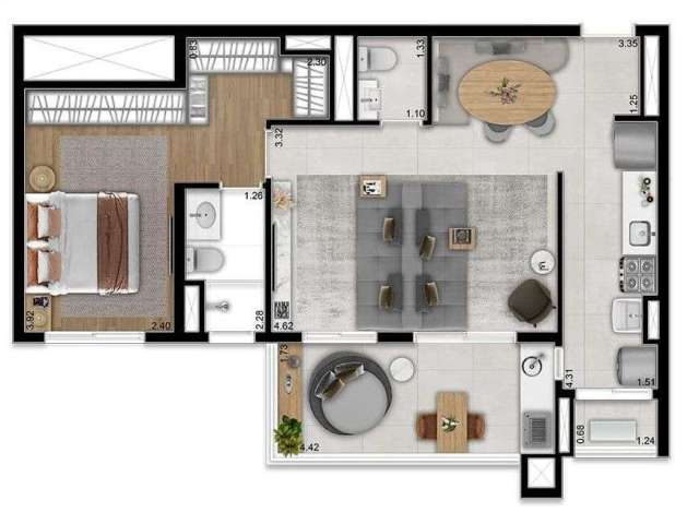 Apartamento com 2 quartos à venda na Avenida Santo Antônio, Vila Osasco, Osasco, 48 m2 por R$ 556.375