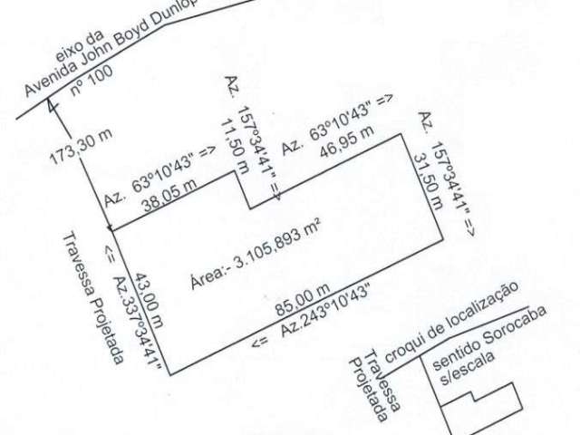 Área à venda, 3105 m² por R$ 1.500.000 - Iporanga Eden - Sorocaba/SP