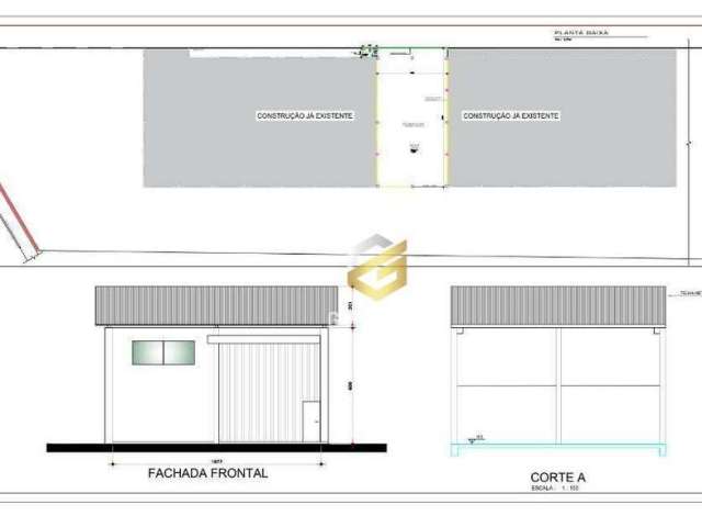 Galpão para alugar, 230 m² por R$ 4.600,00/mês - Areias - Tijucas/SC