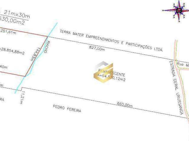 Terreno à venda, 28898 m² por R$ 7.225.000,00 - Índia - Canelinha/SC