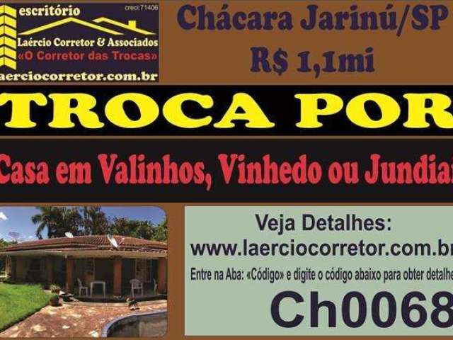 Chácara Venda em Jarinú SP, bairro Jardim Bonanca - terreno 1.000m² e 350m² construção