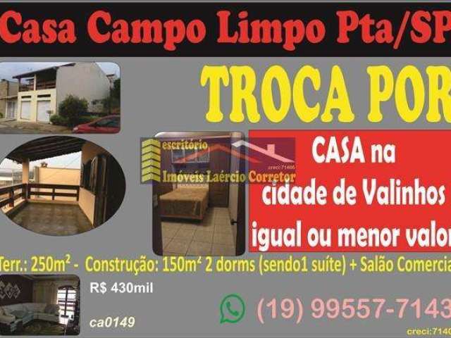 Casa para Venda em Campinas, Parque Valença I, 3 dormitórios, 1 banheiro