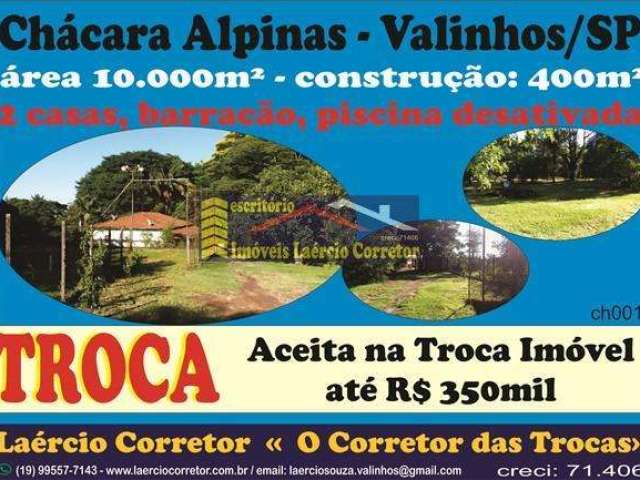 Chácara para Venda em Valinhos, Chácaras Alpina, 6 dormitórios, 1 suíte, 3 banheiros, 10 vagas