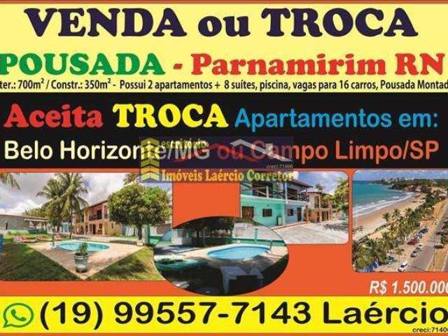 Pousada para Venda em Parnamirim, Cotovelo (Distrito Litoral), 8 dormitórios, 8 suítes, 9 banheiros, 17 vagas