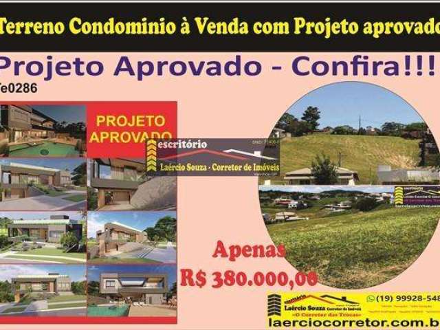 Terreno em Condomínio à Venda,  Condominio Terras De Santa Teresa - (Vinhedo/Itupeva) com 810m² com projeto aprovado