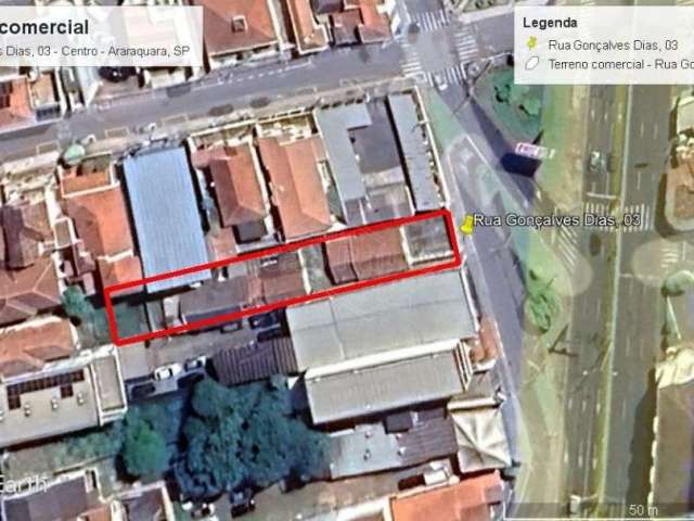 Terreno comercial à venda na Rua Gonçalves Dias, 03, Centro, Araraquara, 325 m2 por R$ 690.000