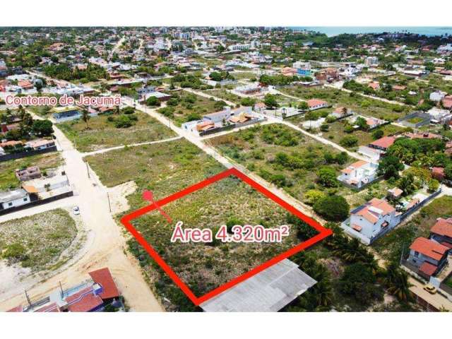 Terreno à venda, nascente e vista mar com 4320 m² por R$ 550.000 - Praia de Carapibus