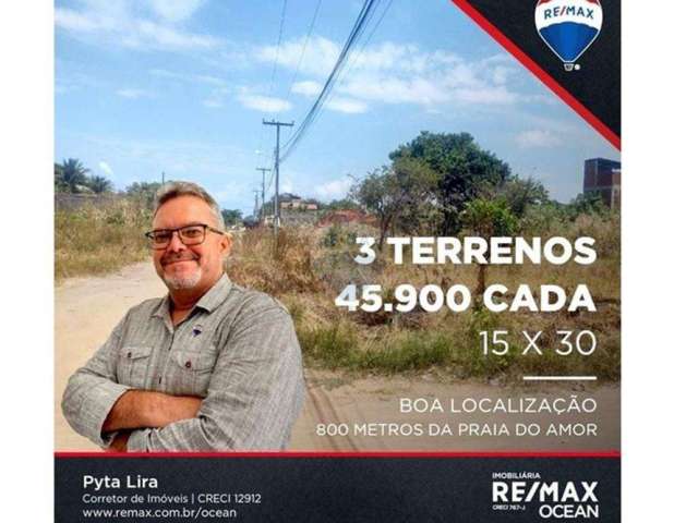 Terreno à venda na village jacumã, Q - 80, Praia do Amor, Conde por R$ 45.900