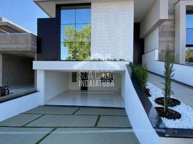 Casa moderna com 3 suítes e completa de planejados no Condomínio Brescia - Indaiatuba