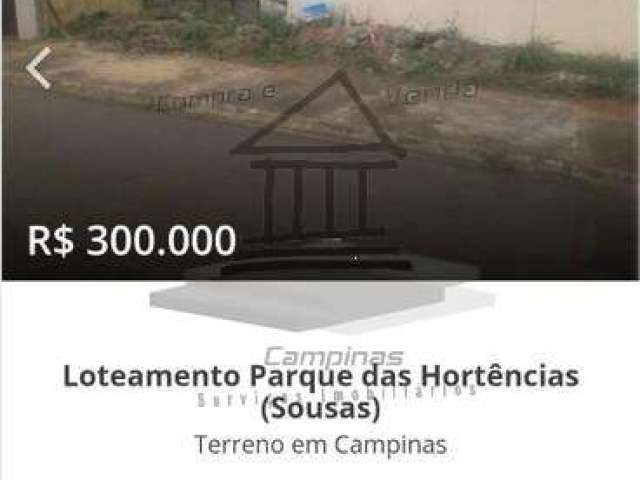 Terreno à venda no Loteamento Parque das Hortências (Sousas), Campinas  por R$ 300.000