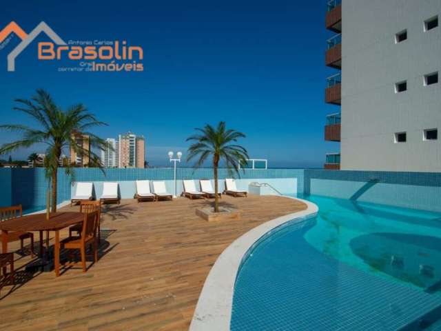 Apartamento 2 dormitórios sendo uma suíte sacada gourmet vista mar, Mongaguá