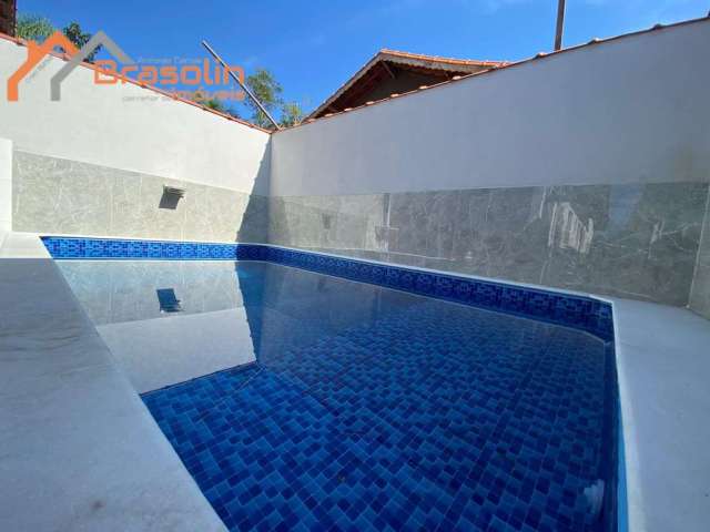 Casa nova 3 dormitórios com piscina, Campos Elíseos - Itanhaém.