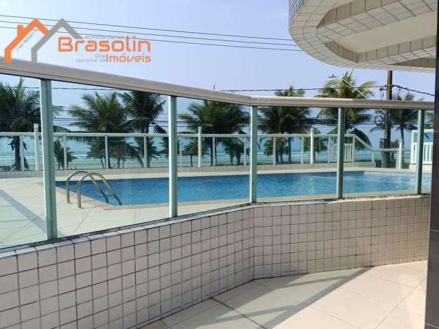 Apartamento 3 suítes sacada gourmet frente mar, Maracanã - Praia Grande.