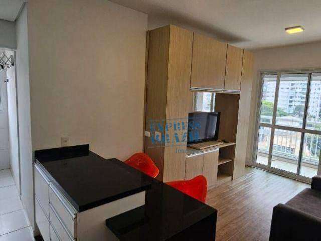 Excelente localização na divisa do Brooklin c/ Vila Olímpia - Mobiliado, 1 dorm, 1 vaga - lazer - Agende sua Visita !!!